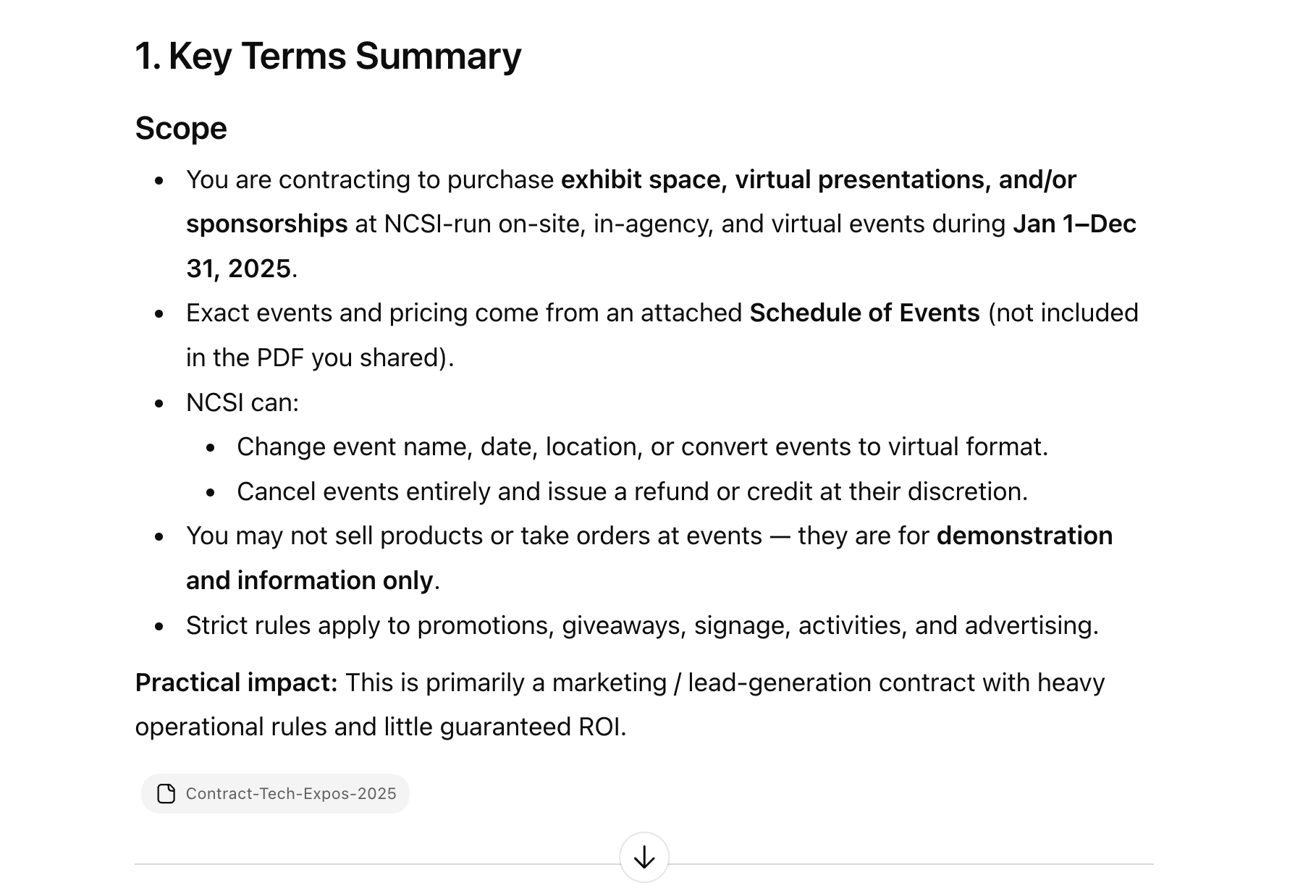 ChatGPT contract analysis continued