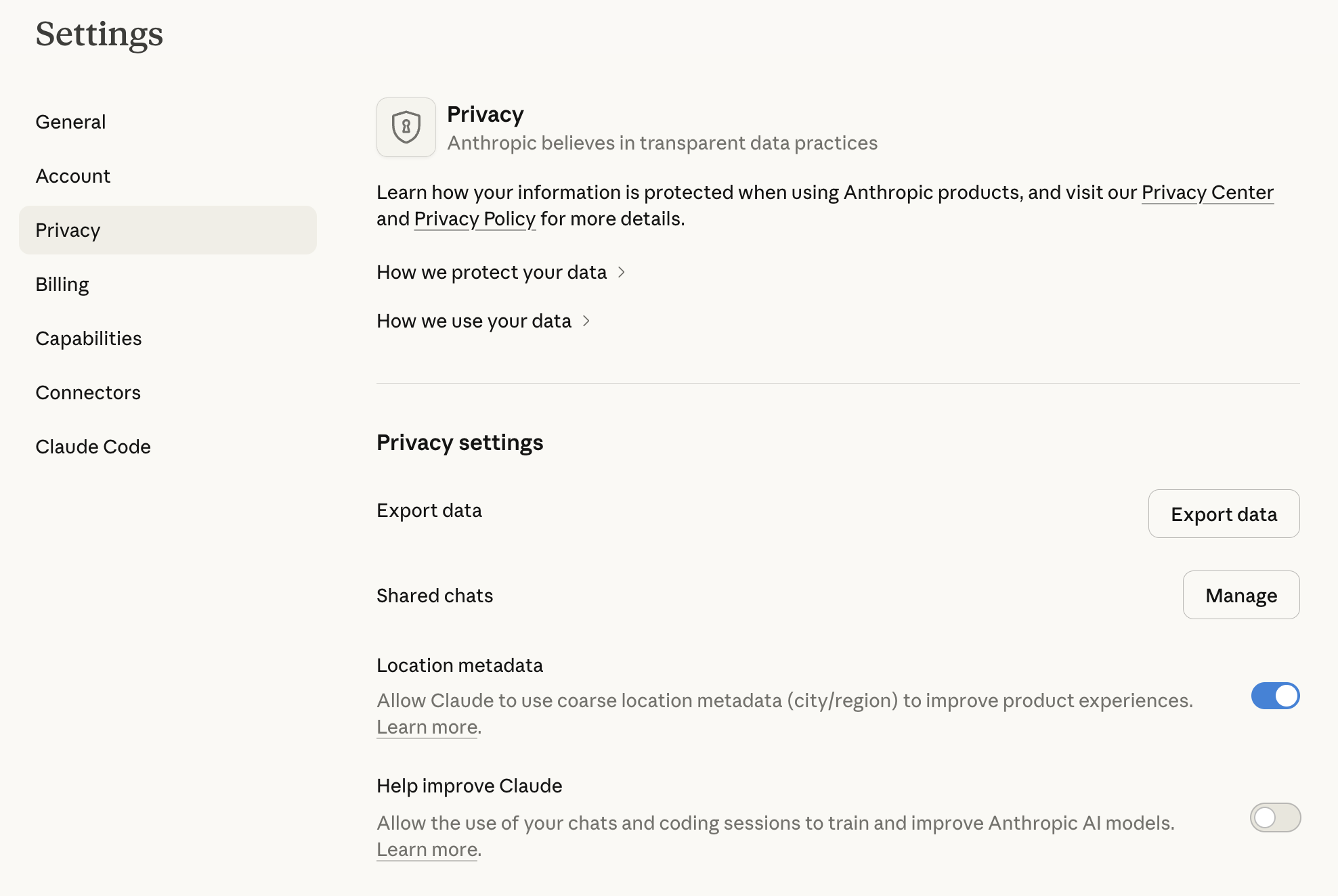 Claude modeltraining schakelaar