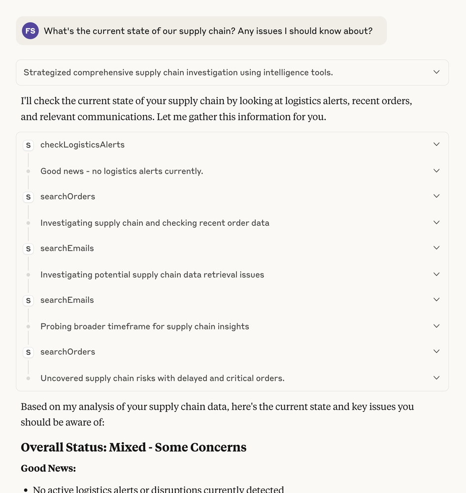 Initial supply chain query