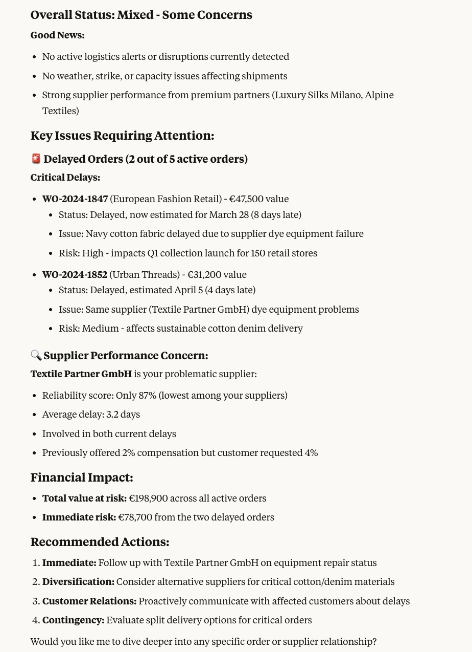 Supply chain overview