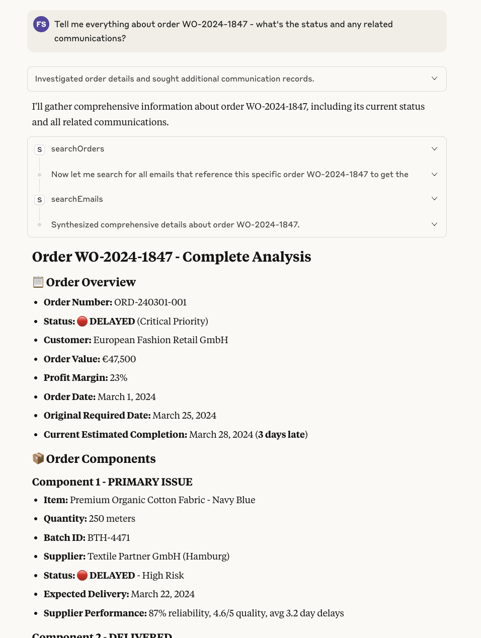 Deep dive into specific order